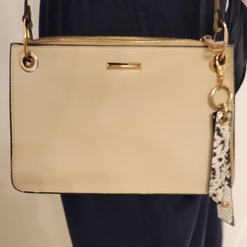 Aldo Chic Beige Crossbody Bag with Gold Details